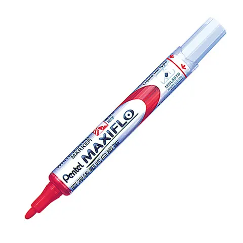 Pentel MWL5S 細字圓頭型後壓式白板筆 紅