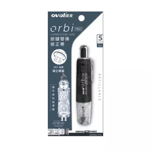 oval歐文 QSR506 按鍵替換修正帶  黑